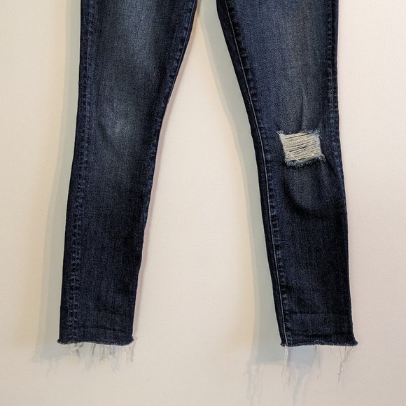 MOTHER High Waisted Looker Ankle Fray Jeans, Cat Attack, Size 25 - Picture 6 of 16